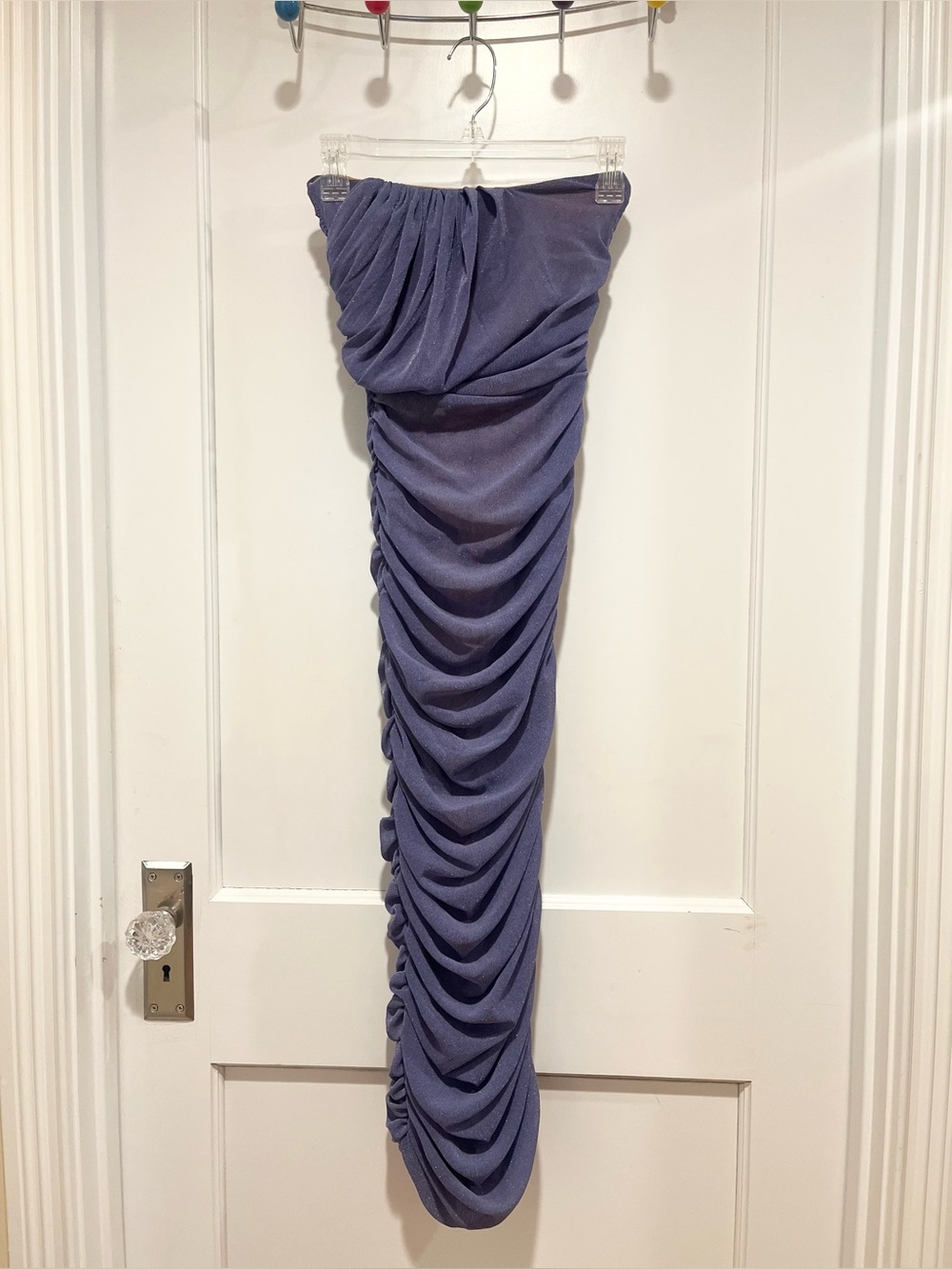 NWT JLuxLabel Strapless Ruched Shimmer Midi Dress Small
